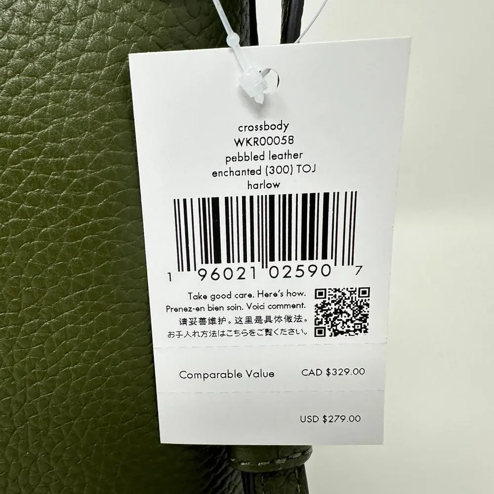 Kate Spade Harlow Crossbody Purse Enchanted Green Leather WKR00058
